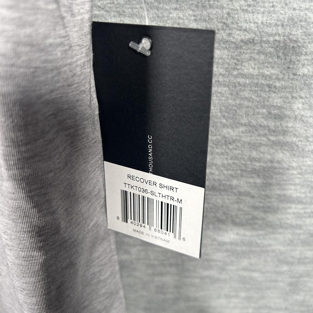 Ten Thousand Recover Shirt Mens Medium Gray Athletic Stretch Performance Tee NEW - Picture 3 of 9
